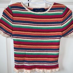 Francesca’s Striped Multi-Color Top